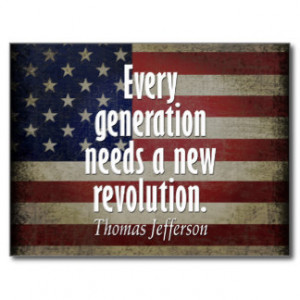Thomas Jefferson Quote on Revolution Post Cards
