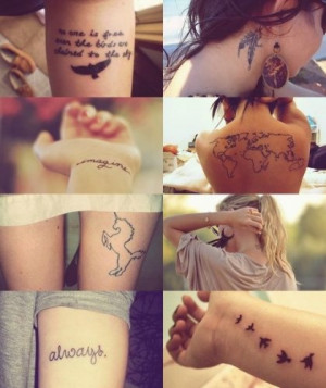 tattoos #hipster #birds #cute #feathers #map #indie