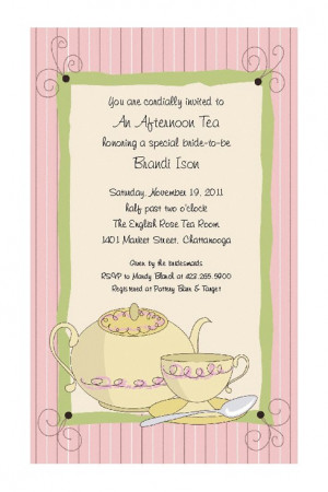 Tea Party Invitations for Bridal Shower, Birthday Party, Ladies ...