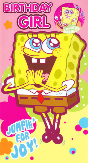 SpongeBob SquarePants - Birthday Girl Card With Badge 53