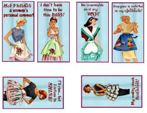 VINTAGE 1950'S ads 50's ladies in apron quirky sassy attitude sayings ...