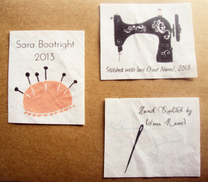 Personalized Quilt Labels - 8 large custom quilting labels