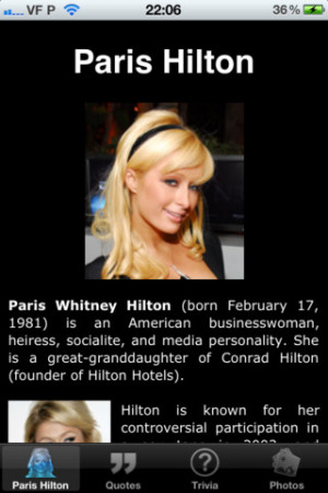 Download Paris Hilton Quotes and Trivia iPhone iPad iOS