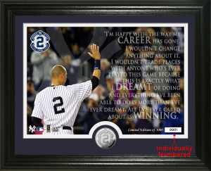 Derek Jeter Yankee Stadium Final Game Quote Minted Coin Photo Mint