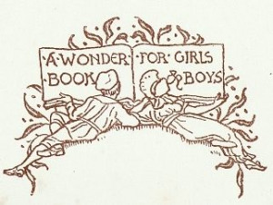 Frame with Boy & Girl by Walter Crane from Reusable Old Art