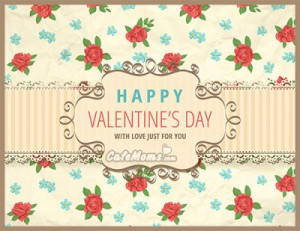 Happy Valentines Day With Love Just For You Facebook Graphic