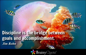 Discipline is the bridge between goals and accomplishment.