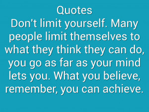Mary Kay Quotes Dont Limit Yourself Quotes don't limit yourself.