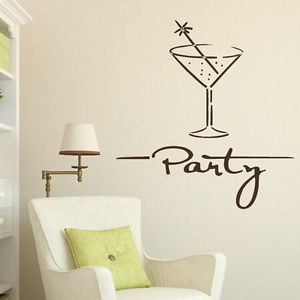 Party-Cocktail-Kitchen-Quote-Sticker-Wall-Decal-Kitchen-Quote-Transfer ...