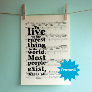 Oscar Wilde Inspirational Quote Typographic Framed Art Print on ...