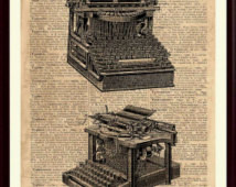 Vintage Typewriter Print, Typewrite r Decor, vintage dictionary page ...