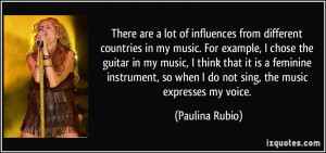 There are a lot of influences from different countries in my music ...
