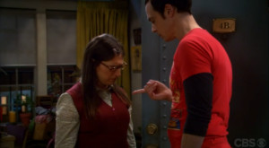 Amy taking care of Sheldon's 