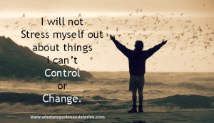 will not stress myself out about things I can’t control or change ...
