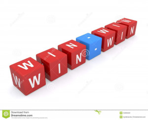 ... of letter blocks spelling win-win business sign on white background