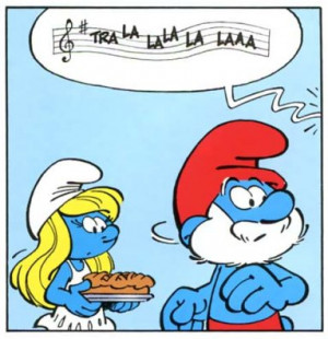 hint of the Smurf song being sung in a Smurfs comic book story.