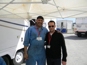 Mark Holden with Dana Brunetti on the set of Captain Phillips in Malta ...