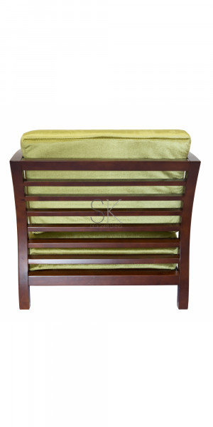 Replica Sofia Danish Arm Chair Green Fabric amp Walnut Frame