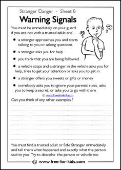 stranger danger worksheets warning signals more stranger danger ...