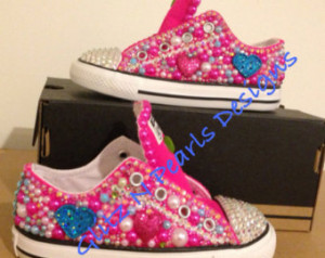 Custom Made to Order OOAK Toddler Bling Converse Chuck Taylor Low Tops ...