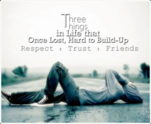 ... Lost, Hard to Build-Up - Respect : Trust : Friends. - Author Unknown