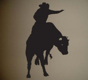 ... Sticker Quote Vinyl Bull Rider Cowboy Western Kids Room Wall Decal Art