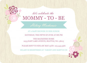 Pink Floral Frame Girls Baby Shower Invite by PurpleTrail.com.