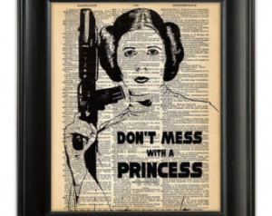 PRINCESS LEIA Vintage Star Wars Jed i Quote Wall Art Print Poster ...