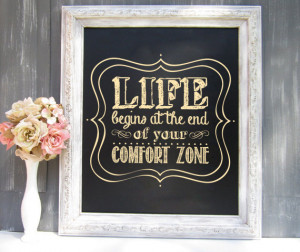 The End Of Your Comfort Zone Chalkboard Style Motivational Decal Quote ...
