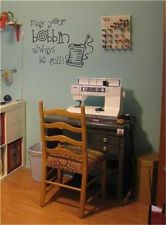 Sewing Room May Your Bobbin Always Be Full. Vinyl Wall Decal Sticker ...