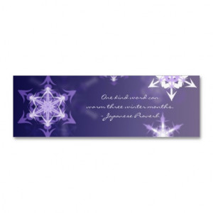 Inspirational winter snowflake bookmark with quote business cards from ...