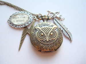 Harry Potter Quote Owl Pocket Watch Lightening by BaillieDay, £17.00