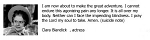 Actress Clara Blandick's Suicide Note - Famous Suicide Quotes