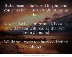 ... that you lost a diamond While you were too busy collecting stones