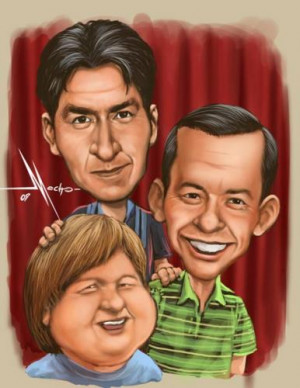 Cartoon: two and a half men (medium) by Mecho tagged caricature ...