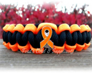 Orange Awareness Paracord Bracelet Leukemia, Multiple Sclerosis, MS ...