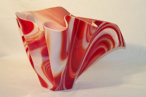 Orange Swirl Glass Vase