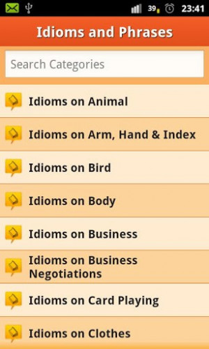 ... - Captura de pantalla de Idioms and Phrases Dictionary! para Android