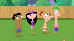 Image - Phineas, Ferb, Isabella and Baljeet look at the Giant ball of ...