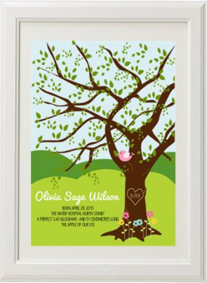 Oak Tree Birth Print