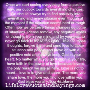 Seeing Everything From A Positive Way..