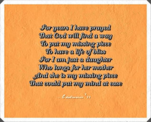Am Just a Daughter Who Longs For Her Mother And She Is My Missing ...