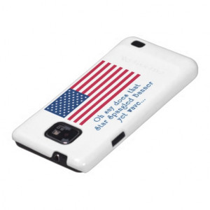 American Flag with Star Spangled Banner Quote Samsung Galaxy Covers