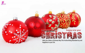 Red Balls Christmas Wallpaper Christmas Wishes Quote Card Wide ...