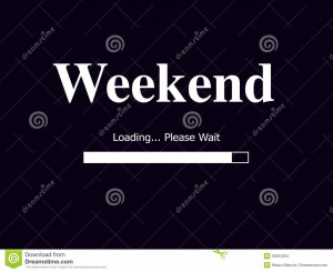 An image of a screen with weekend loading...please wait.