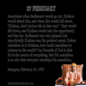 quotes of Srila Prabhupada, which he spock in the month of February ...