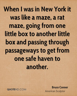 When I was in New York it was like a maze, a rat maze, going from one ...