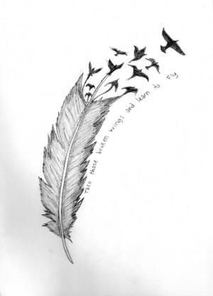 Bird Crow Feather Tattoo Design Picture 3