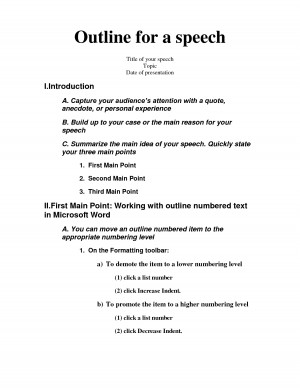 Related Pictures speech outline sandle introduction