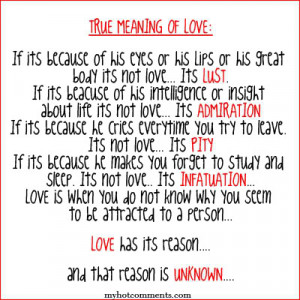 True love is the love Jesus gave his own life payed for our sins .This ...